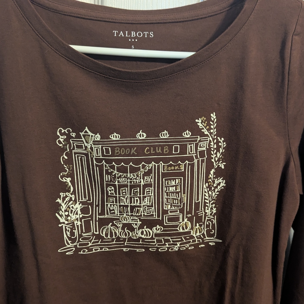 Talbots Chocolate Brown Cotton Top - Picture 2 of 5